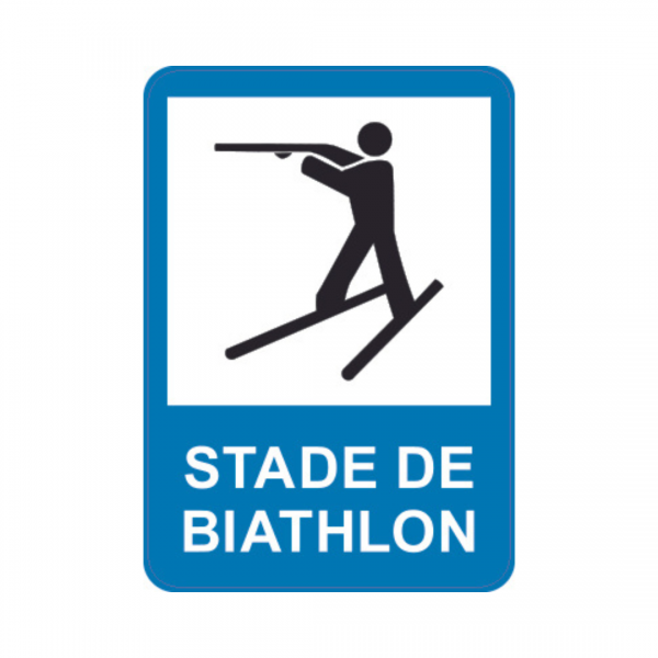 Panneau d'info rectangle Sticker 35x50cm "Stade de biathlon" REC-STI202